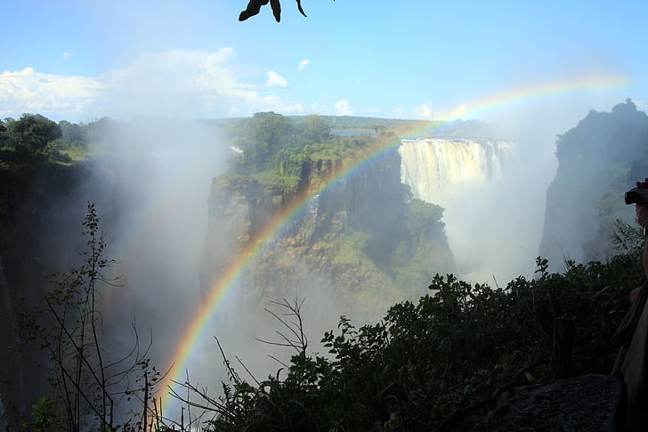 Viktória-vízesés, vízesés, Zambézi, Zimbabwe, spray, víz, folyó