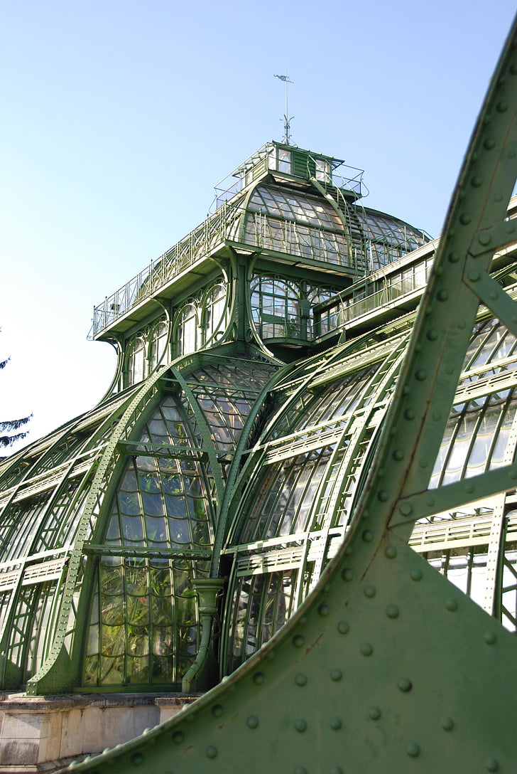 Schönbrunnin, Palm house, Wien, Castle park, Itävalta, arkkitehtuuri, kasvihuonekaasujen