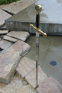 Excalibur, mõõk, caliburn, Arthur, kivi, vee, müüt