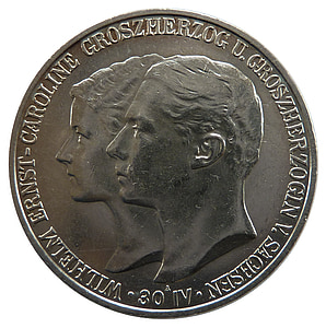ženklas, Saksonija, William, moneta, pinigų, valiuta, Commemorative