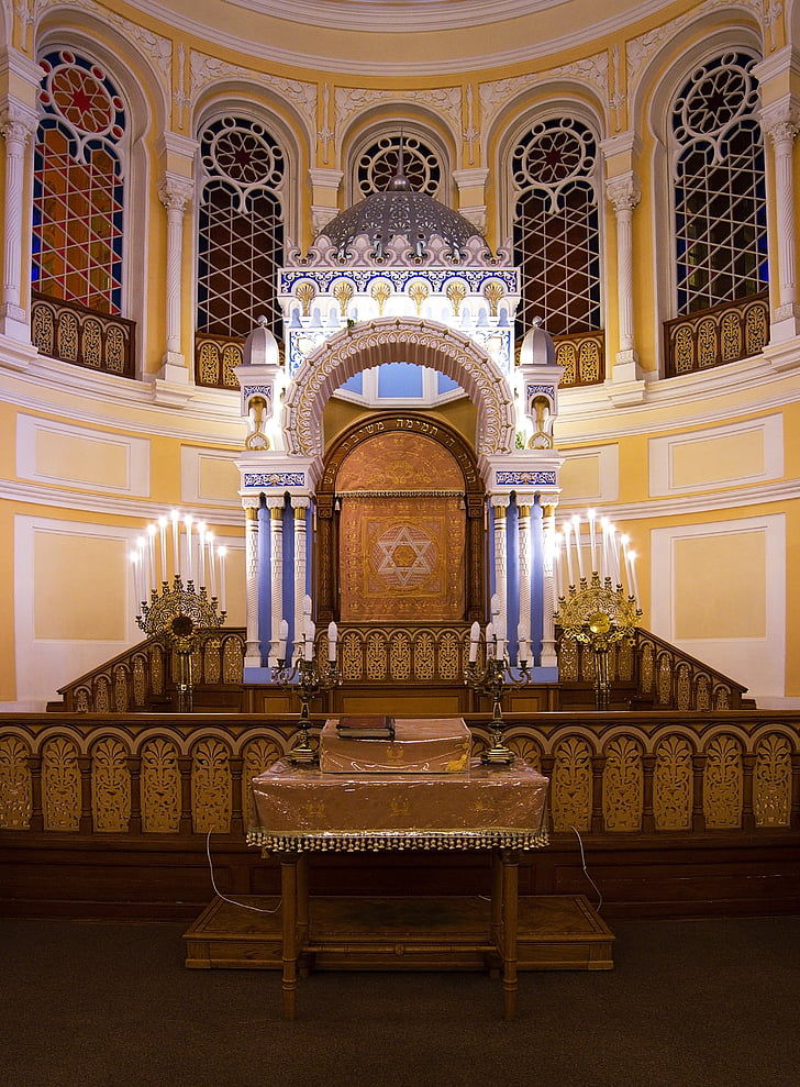 Petrohrad Rusko, zborové synagogue, interiér, Chanuka mynor, synagóga, mynor, Dávidova hviezda