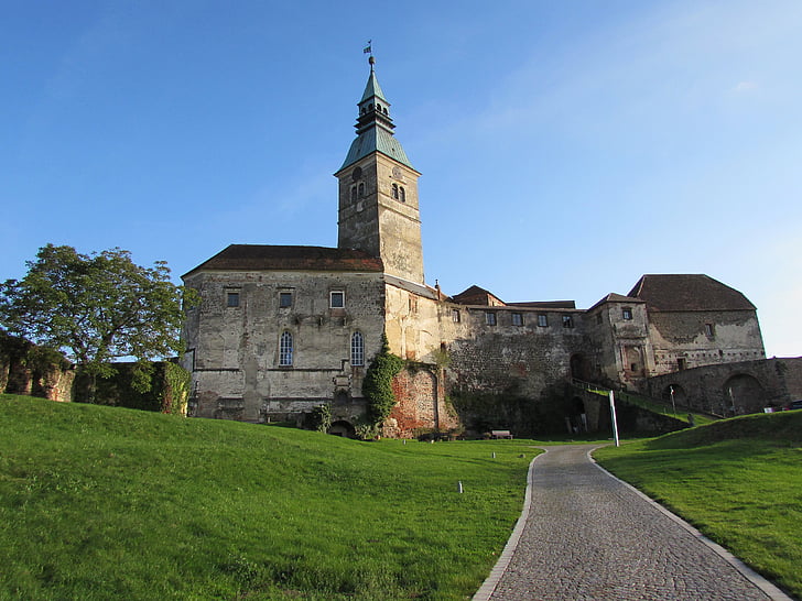 castle, fortress, austria, güssing, church, architecture, history
