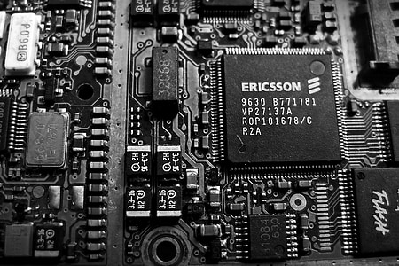 circuit, electronice, CPU, vechi, alb-negru, alb, electrice