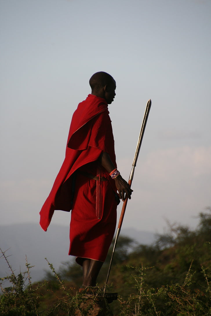 Masai, Maasai, Afrika, Tanzania, zwaard, mannen, mensen