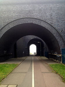隧道, 路径, 陌生人, 人, 光, 走廊, 入口