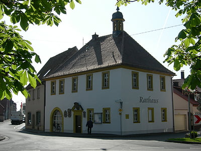 Ayuntamiento de la ciudad, Schwarzach am principal, baja franconia, país de vino de Franconia