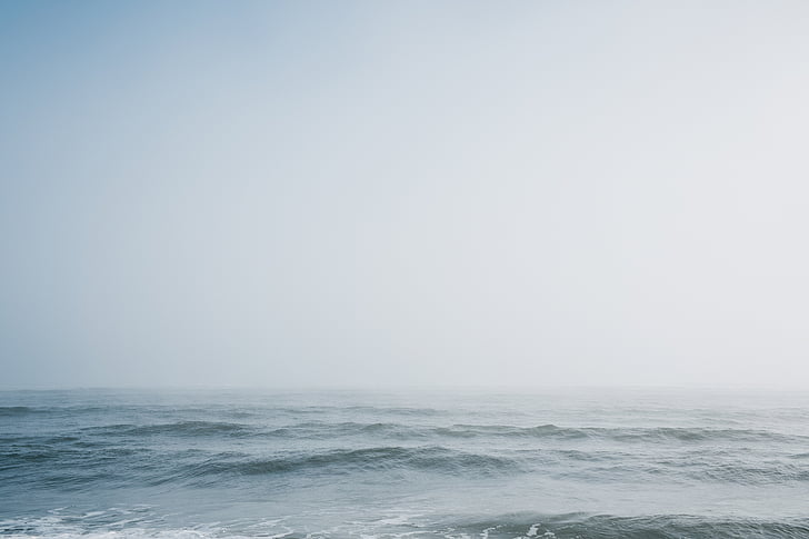 priroda, vode, valovi, magla, Horizont, prazan, more