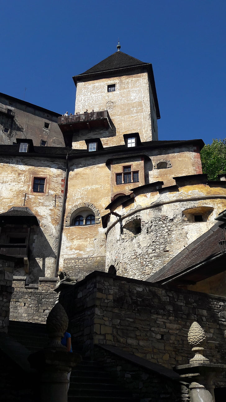 slott, Orava, Slovakien, turism, tornet, Courtyard, Orava slott