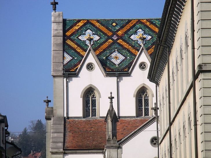 Chiesa, St, Laurence, tetto, architettura, centro storico, st gallen