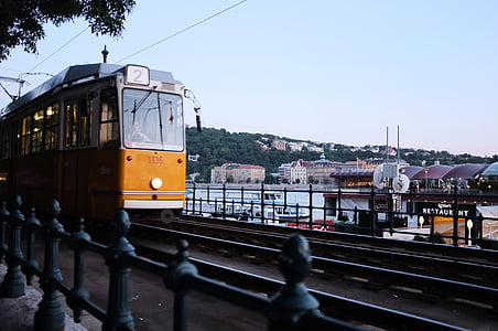 transport, vehicul, staţia de tramvai, Budapesta