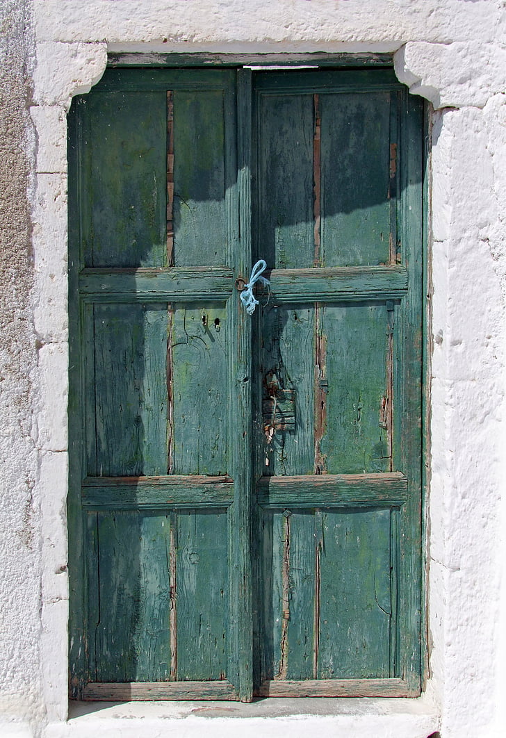 dveře, staré, dřevo, zvětralý, vchodu do domu, vstup, cíl