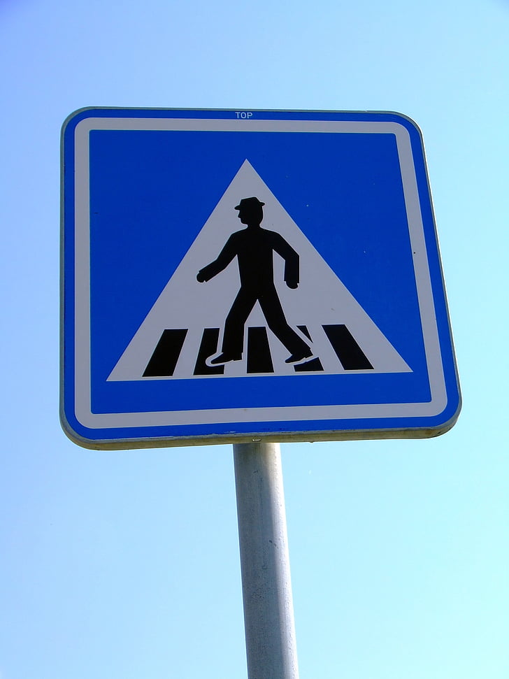 road sign, brand, pedestrian crossing, traffic signs