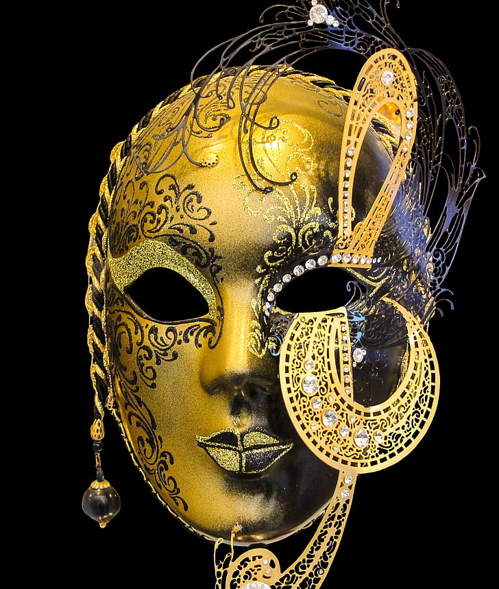 Benátky, maska, izolovaný, Karneval, tradice, obličej, Venezia