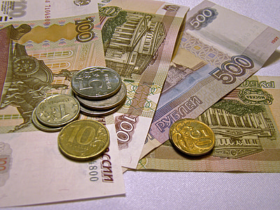 Rubel, rachunki, pieniądze, Rosja