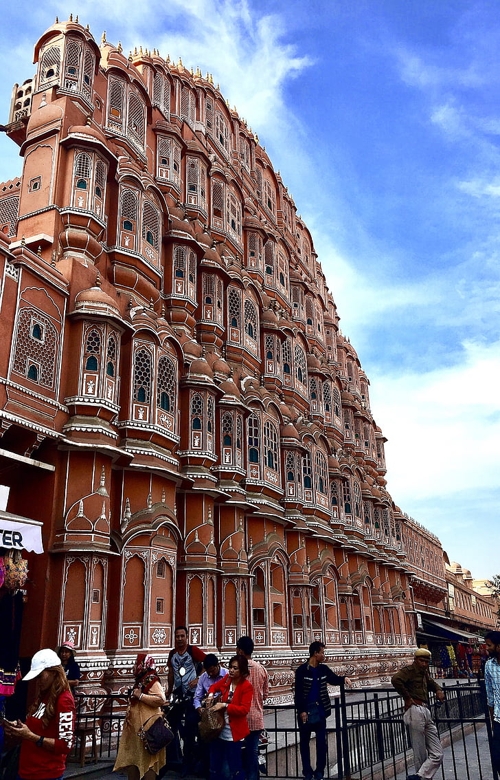 Jaipur, Hawa mahal, tra, architettura, Asia, famoso, India