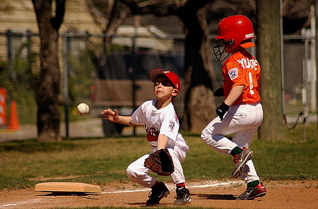 baseball, Little League-ben, a játékosok, játék, verseny, sport, labda