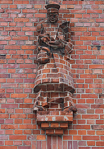 brick, figure, stone, face, lined, stone figures, bust