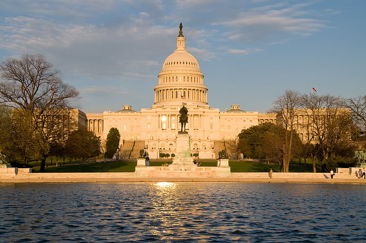 Capitool, Washington, ons, Amerika, water, stad, geschiedenis