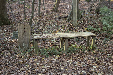 дървена пейка, банка, природата, почивка, мир