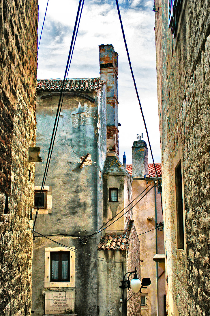 Croatie (Hrvatska), bâtiment, vieux, vieille ville, architecture, rue, scène urbaine
