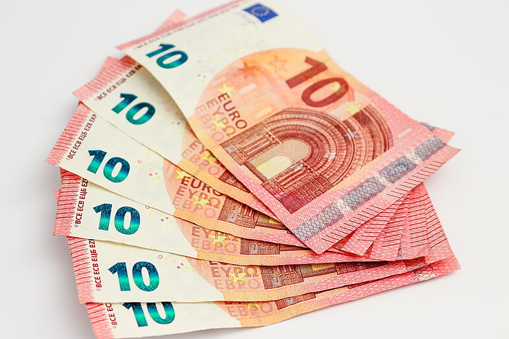 diners, euros, bitllets, factures, moneda, paper moneda, 10 euros