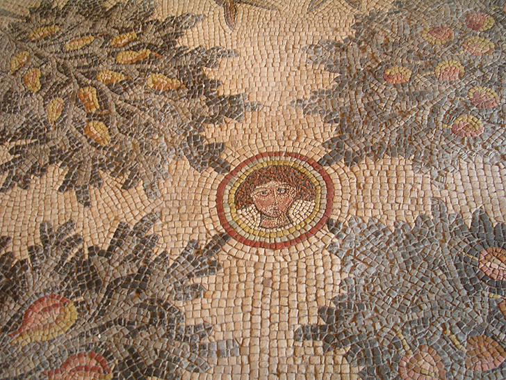 mozaik, Madaba, Jordánia, templom