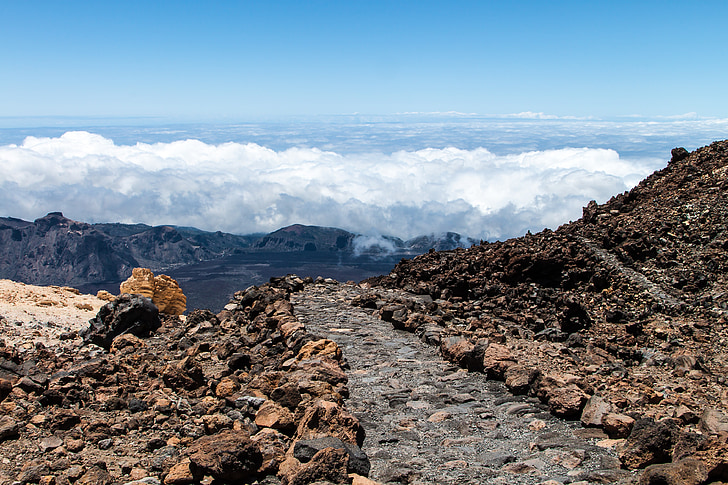 Tenerife, Teide, nuvens, céu