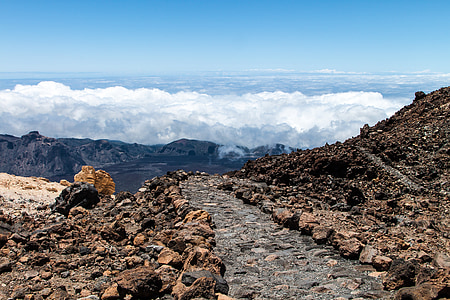 Tenerife, Teide, bulutlar, gökyüzü
