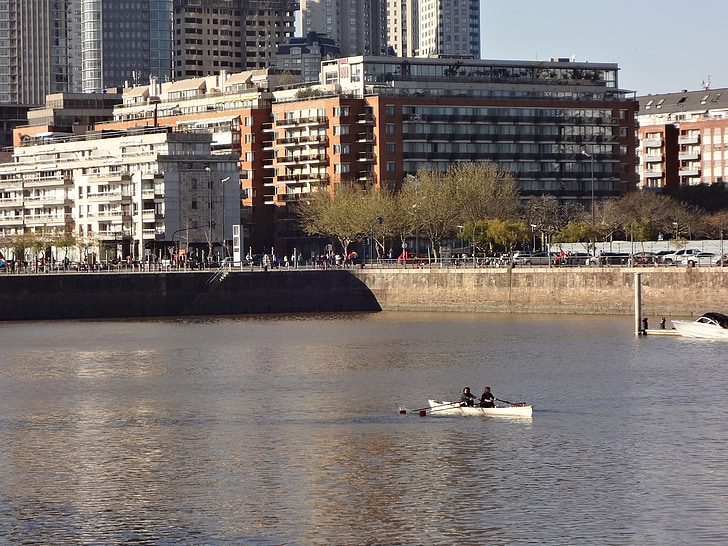 Puerto madero, kanal, Buenos aires, Rio, ved flodbredden, turister, City