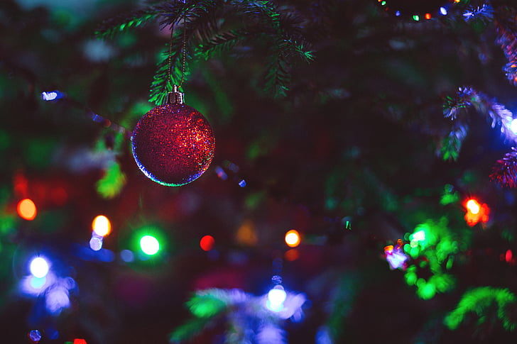 bola, kabur, cerah, Perayaan, Natal, Natal bola, dekorasi Natal