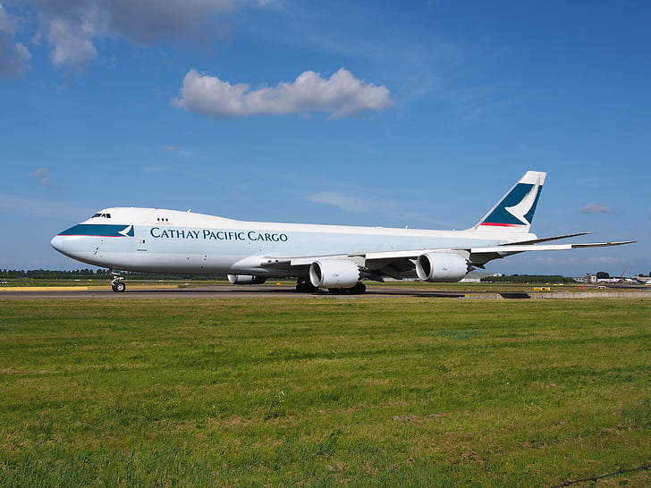 Boeing 747, Cathay pacific, jumbojetin, ilma-aluksen, lentokone, lentokenttä, kuljetus