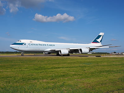 Boeing 747, Cathay pacific, jumbojet, flygplan, flygplan, flygplats, transport