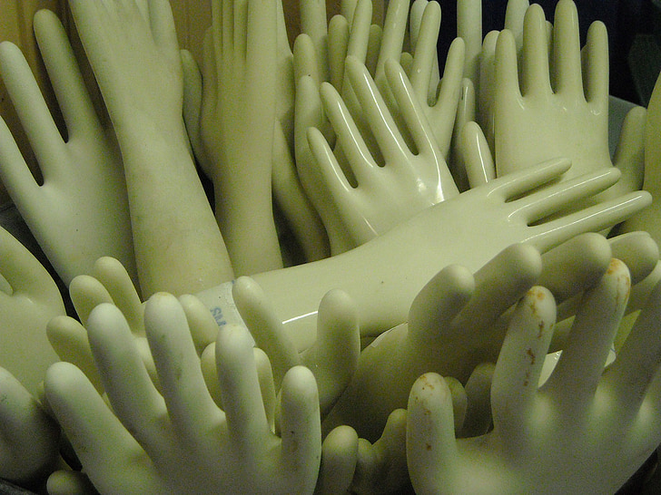 keramika, rukama, prst, tvar, návrh, palcem, bílá