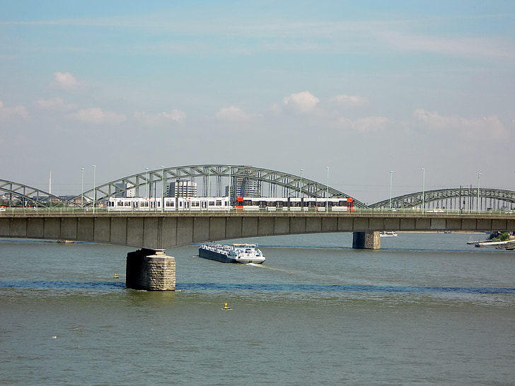 Kolín nad Rýnem, Most, Rýn, Hohenzollern bridge, řeka, železniční most, oblouk