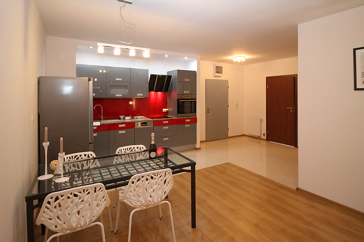 kitchen, kitchenette, apartment, room, house, residential interior, interior design