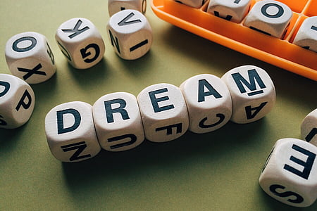 dream, word, letters, boggle, game, number, high angle view
