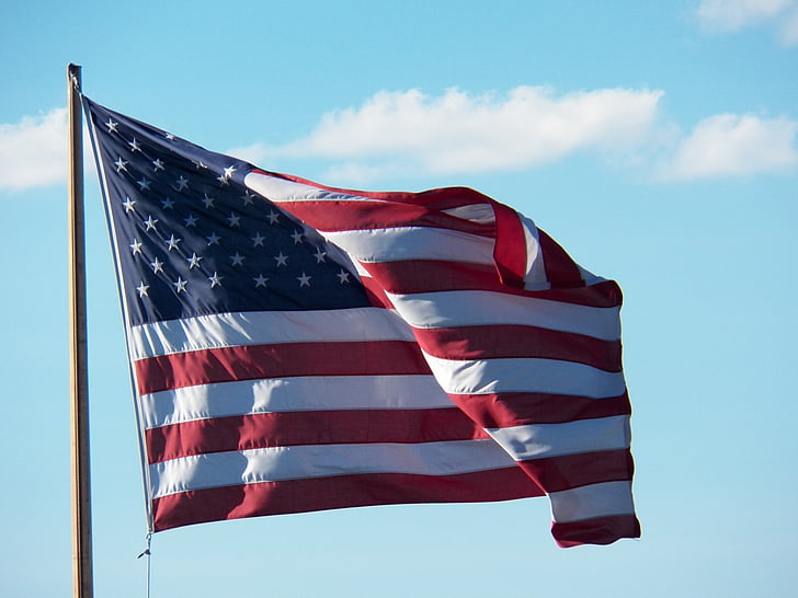 vlajka, vlajky, hviezdy, pruhy, Amerika, americký, ďalej júl