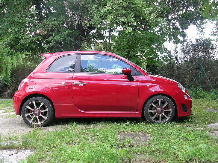 Fiat, Fiat 500, rouge, Auto