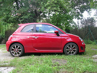 Fiat, Fiat 500, merah, Auto