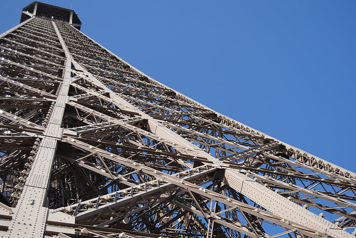 Eiffeltoren, Parijs, monument, liggers, staal, symbool, structuur