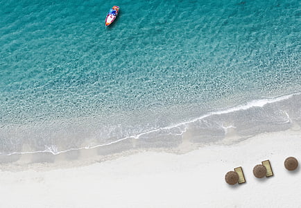 Playa, a vista de pájaro, Drone, mar, azul, de la nave, Tailandia