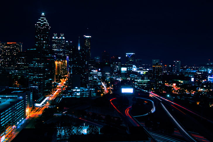 time, lapse, photography, city, night, architecture, buildings