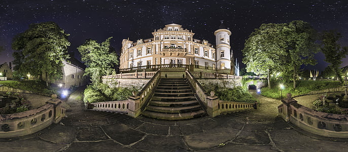 dvorac, noć, Njemačka, osvijetljeni, noć fotografija, raspoloženje, turizam