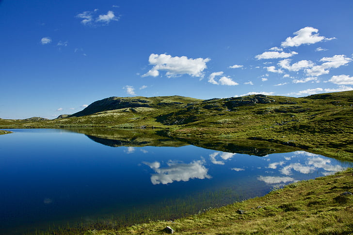 Mountain, arten av de, Norge, landskap, visningar, vatten, fjälltur