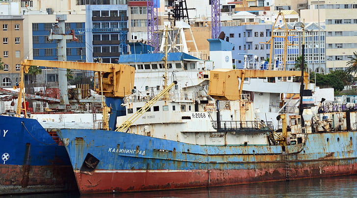 ship, scrap, port, homes, color