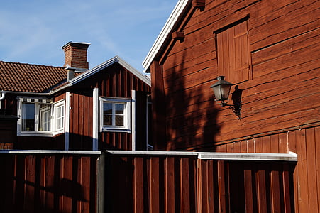 Vimmerby, regiji Småland, Švedska, mesto, cestni vlak, lesene hiše, zgodovinsko