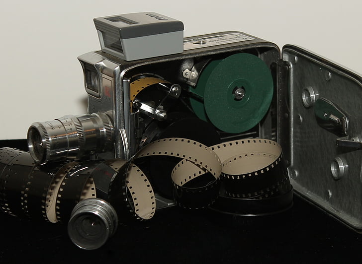 antique, appareil photo, film, lentilles, clé de voûte, olympique, k-33