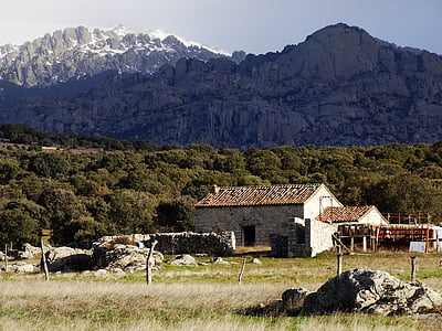 cabina, paisaje de montaña, Pedriza