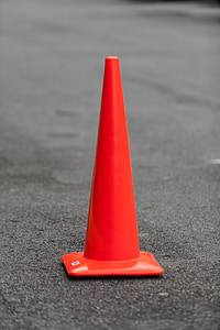 orange, cone, road, construction, danger, traffic, symbol
