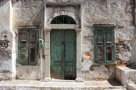 kapı, rustik, Yunanistan, yarı, ahşap, eski, doku